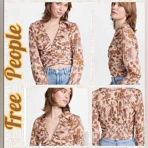 NWT Free People I got you babe ruched top in vintage combo